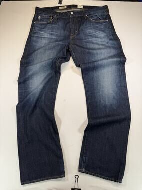 AG Adriano Goldschmied Protege Straight Leg Jeans Mens 38x34 Dark Wash USA